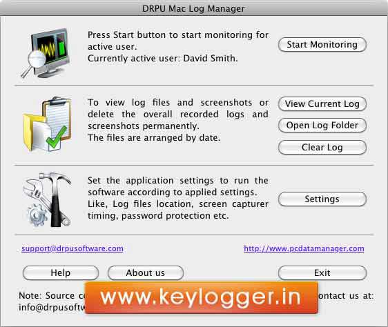 Screenshot of Keylogger Mac OS X