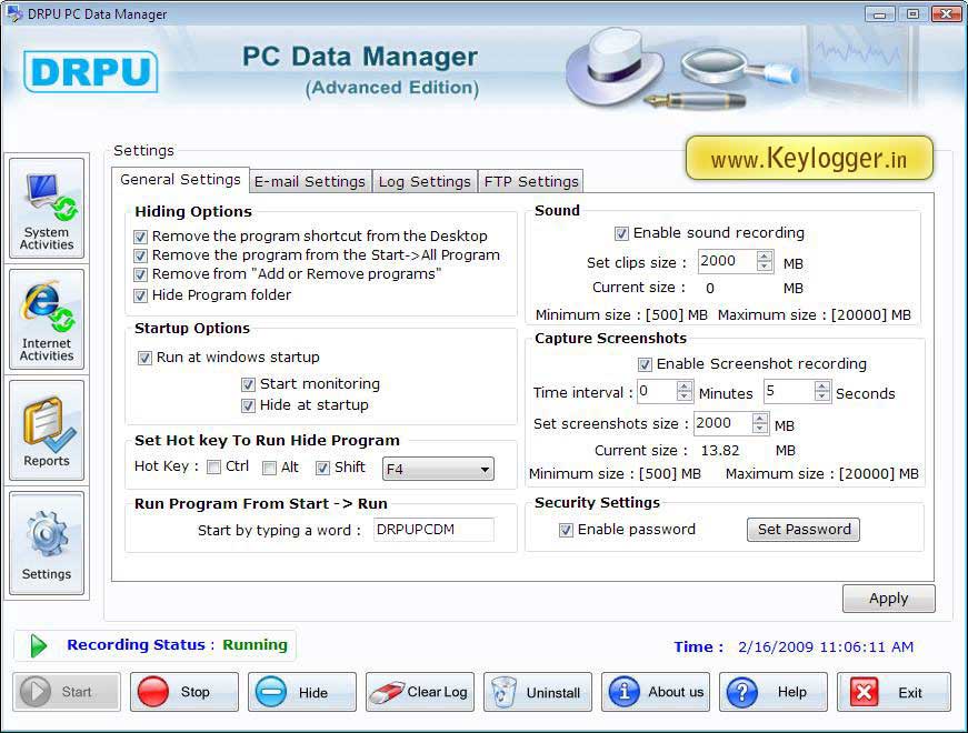 Screenshot of Systeem Monitoring