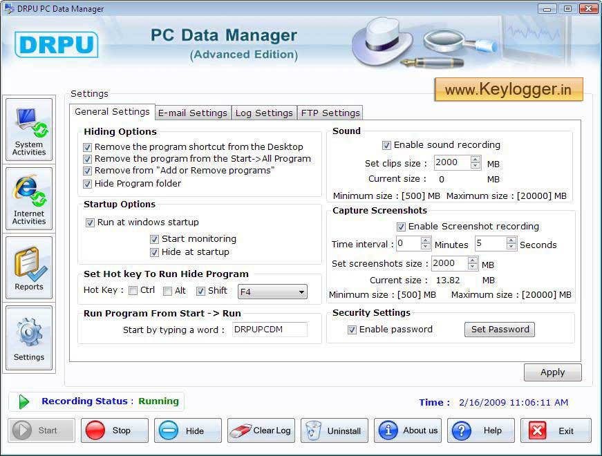 Screenshot of Software Di Monitoraggio 5.4.1.1