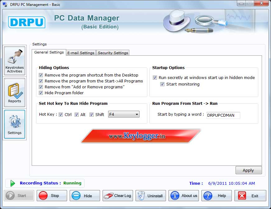 Screenshot of Key Logger Gratis