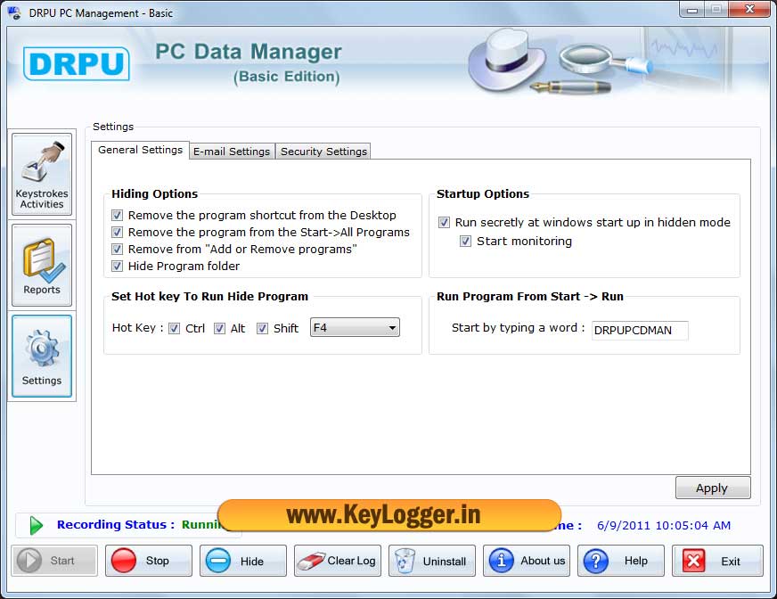 Screenshot of Keylogger Download Gratuito 5.4.1.1