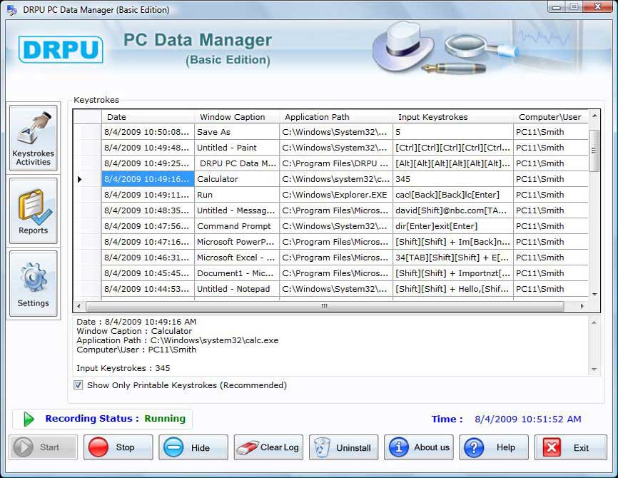 Screenshot of Best Keylogger 2010