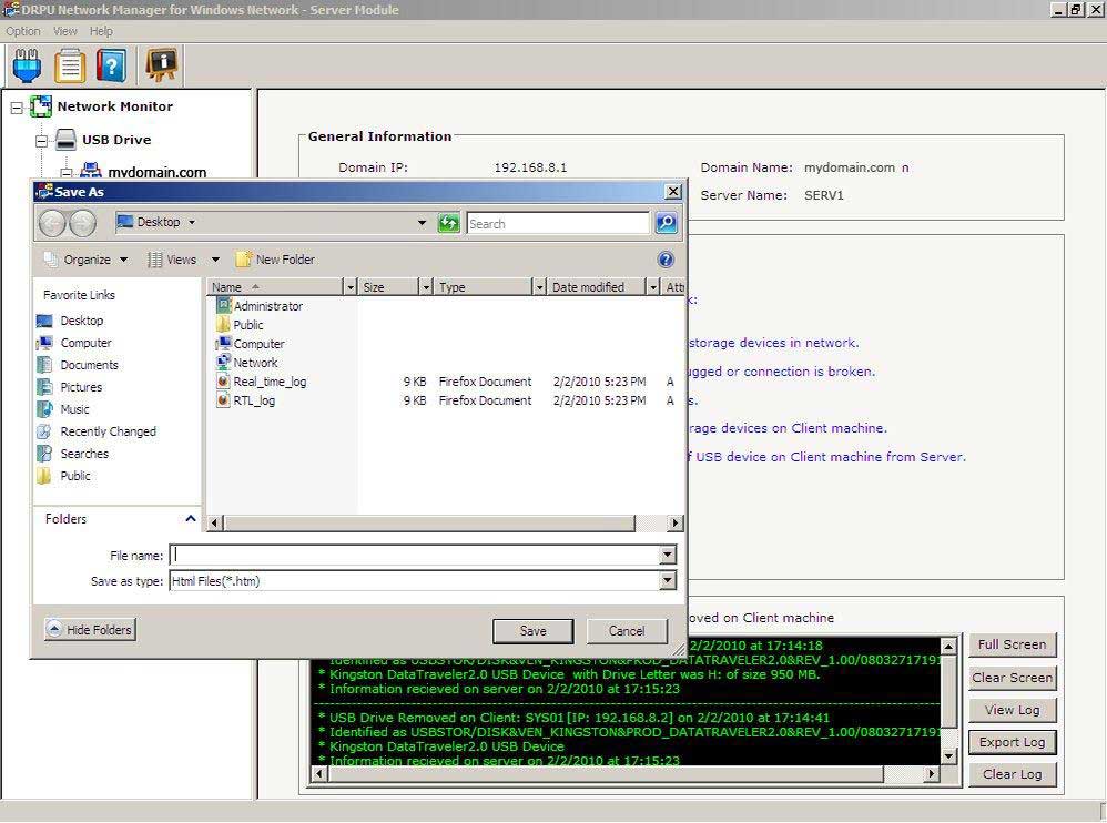 Screenshot of USB Port Protection Software