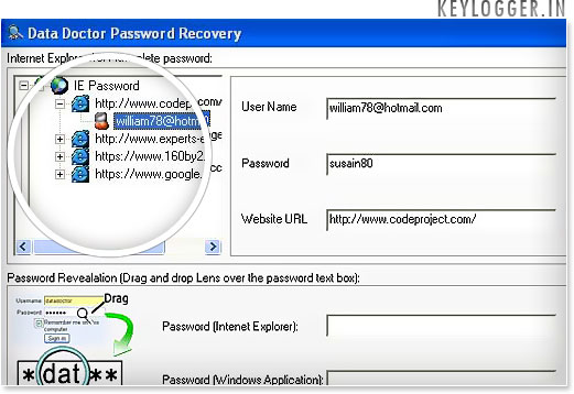 Internet Explorer Password Recovery and unmask tool